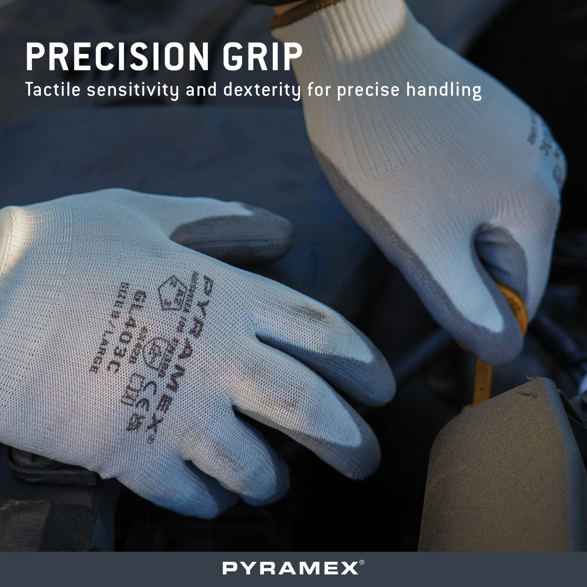Pyramex GL403C Polyurethane A2 Cut-Resistant Seamless Knit Glove from GME Supply